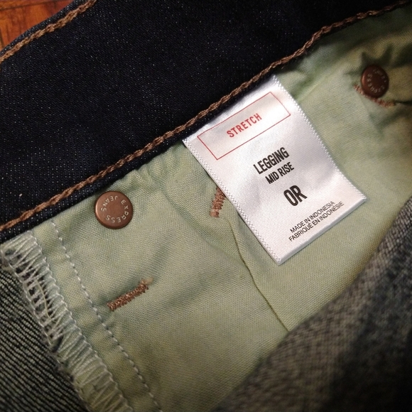 Express Floral Embroidered Distressed Blue Jeans Jeggings Mid Rise Women's 0R - Picture 8 of 8